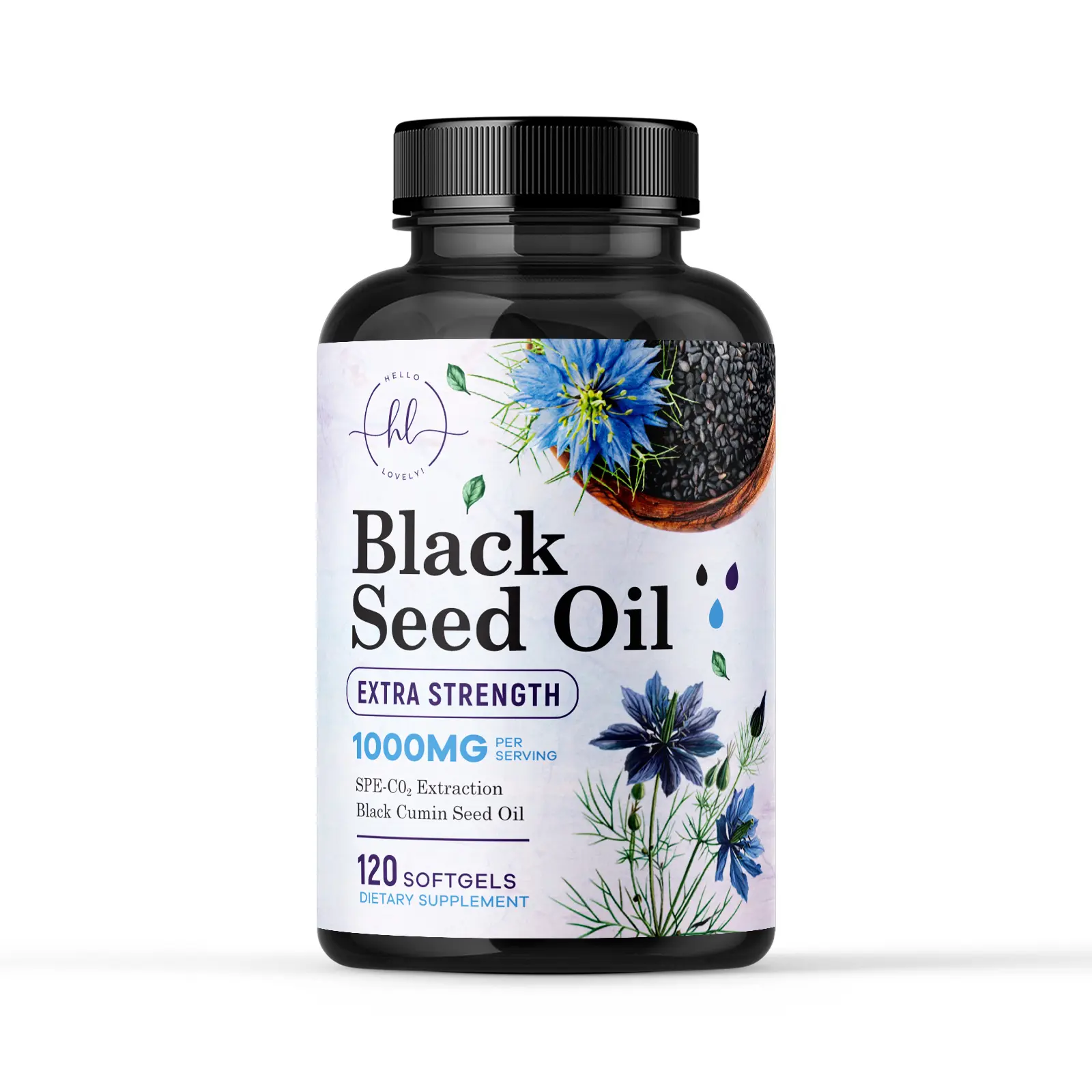 Black Seed Oil Softgels 1000mg - Premium Nigella Sativa Blackseed, Pure Natural Black Cumin Seed Oil & Antioxidant for Skin & Immune Support - Non GMO, Bottled in USA Supplement - 120 Softgels Fitness Dietary