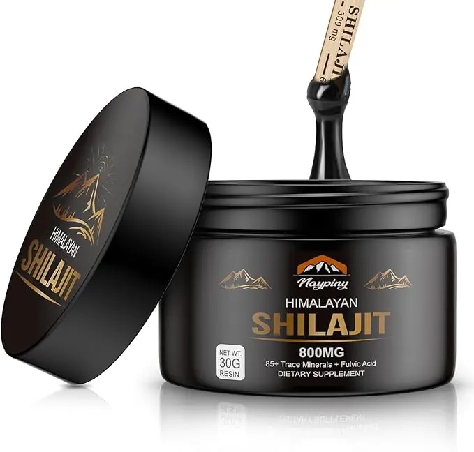 Shilajit Pure Organic Resin - 800mg Gold Grade Shilajit Resin with Fulvic Acid & 85+ Trace Minerals Complex for Energy, Strength & Immunity, Shilajit for Men & Women, 800mg