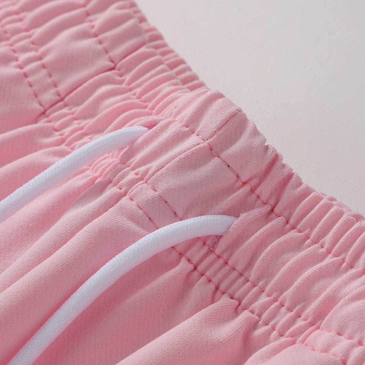 Women’s athletic casual shorts, 2-pack; drawstring, elastic waistband, solid color; suitable for outdoor sports, fitness, and casual wear; women’s shorts