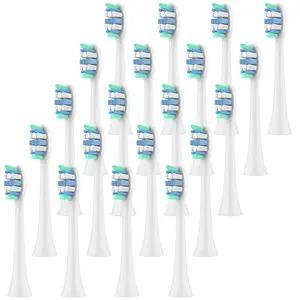 20 Pcs Replacement Brush Heads Compatible with Philips Sonicare Click-on Electric Toothbrush, Professional Toothbrushes Head Refills for 4100/1100/5300/6100/5900/7500