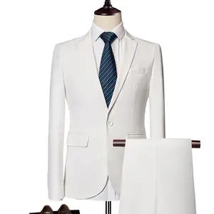 Men's Business Casual Suit Suit Suit Suit White Two-piece Suit