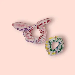 BOWS - Individually Sold - Hair Scrunchies - Pride Rainbow - He She They