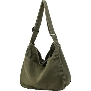RIVEICH Canvas Hobo crossbody bag, multi pocket casual wallet, suitable for travel and work, neutral design, adjustable shoulder strap  chic tote bags purse messenger bag Daily Use-Cosmetics Summer large capacity crossbody wandering bag DealsForYouDays