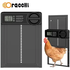 Automatic Chicken Coop Door with Timer and Manual Control, Battery Powered LED Display, Anti-Hand Trap, Low Power Reminder, Ipx4 Waterproof Aluminum, Chicken Coop Enclosure