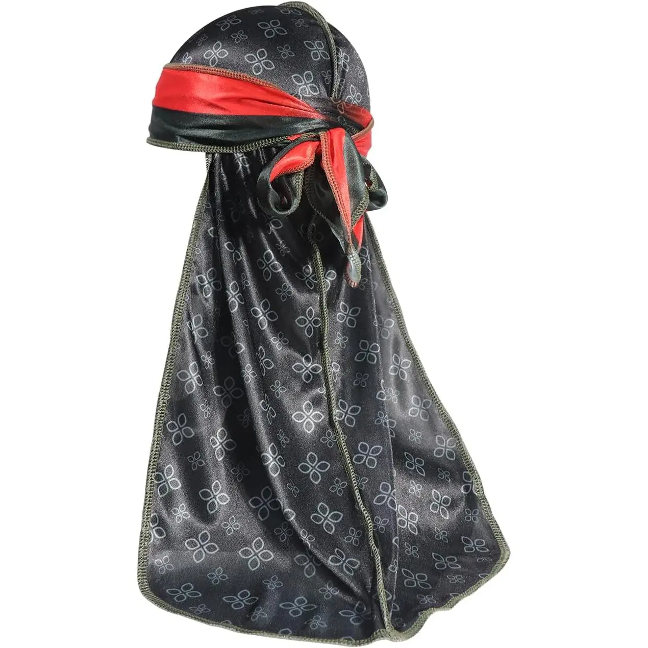 Durag Men Designer Waves Silky Durag Du rag with Designed Pattern