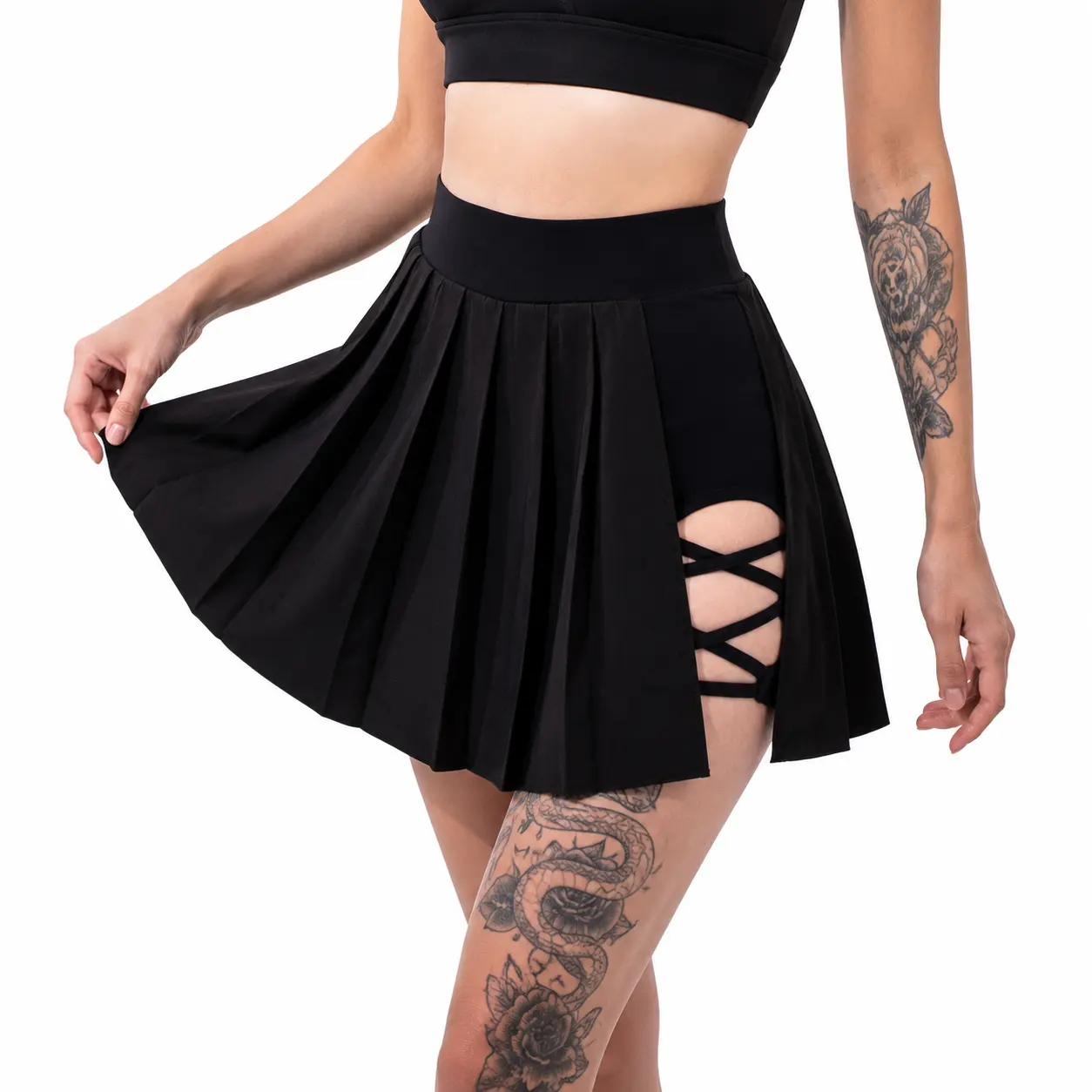Women's High-Waist Classic Pleat Athletic Skorts - Quick Dry, Light-Blocking, Breathable, Stretchy Sport Bottoms for Tennis, Outdoor Activities pleat 2-in-1 side