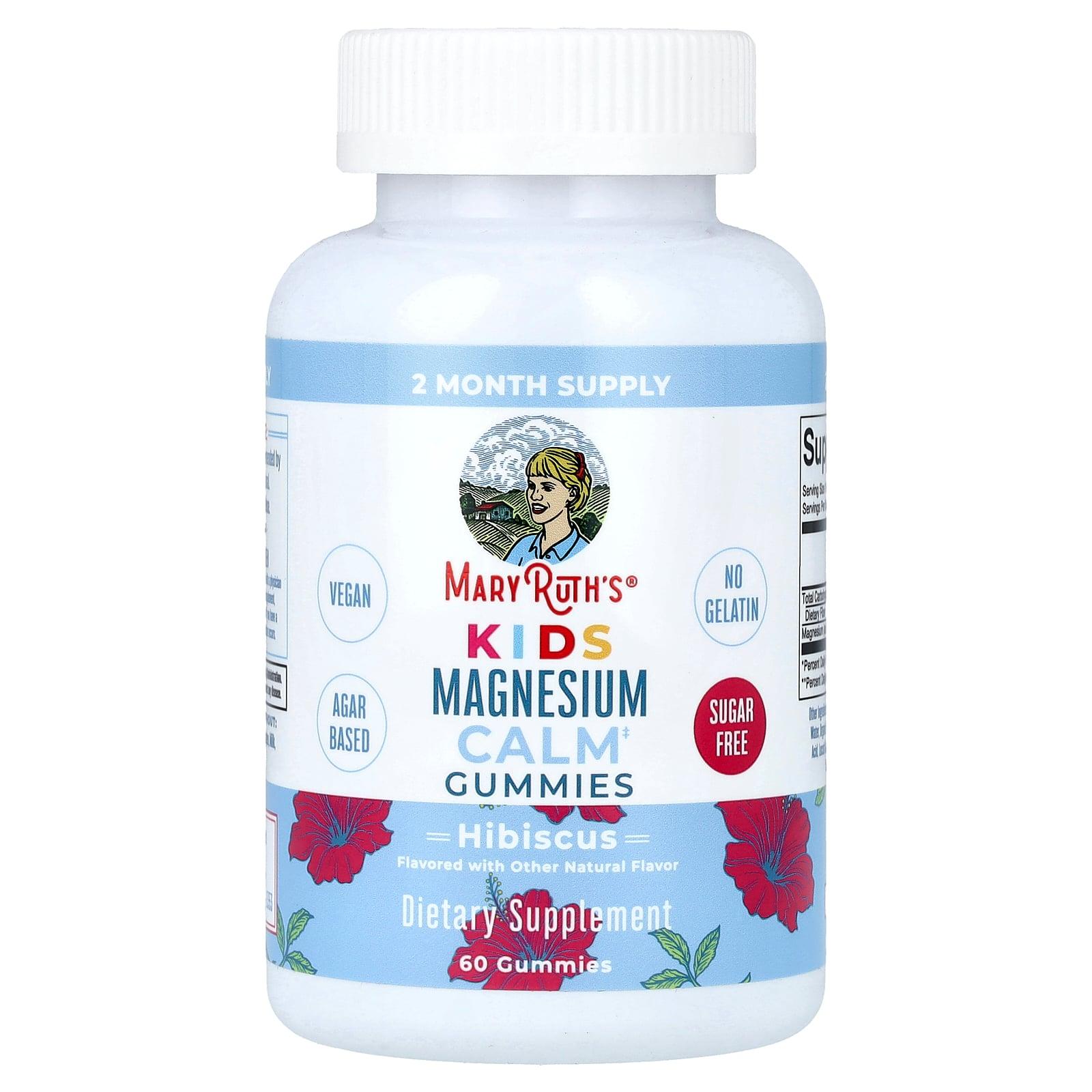 MaryRuth's Kids Magnesium Calm Gummies, Hibiscus, 60 Gummies