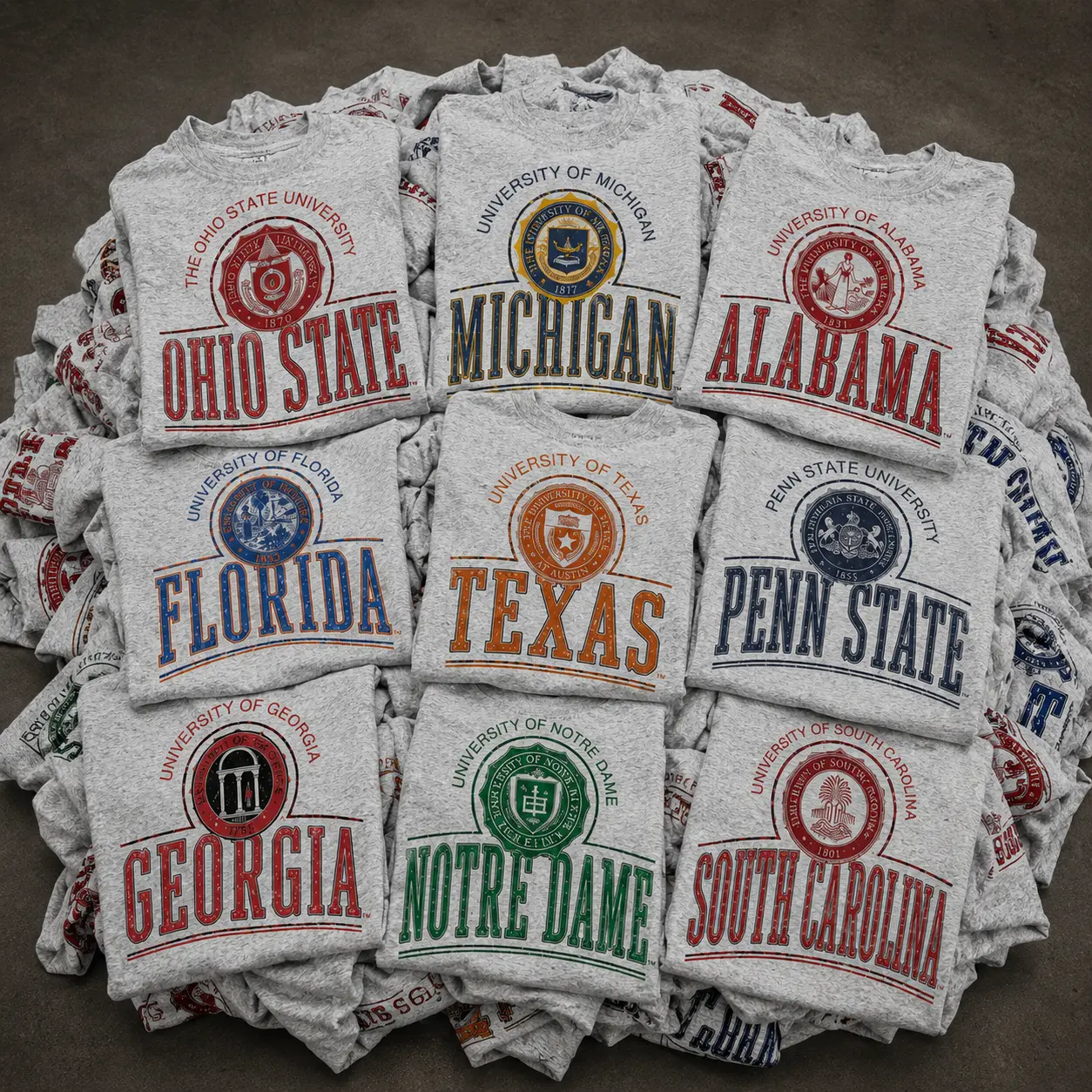 Vintage University T-Shirt Retro College Graphic Tee Alumni Campus Shirt Classic Inspired Unisex Cotton Tee Game Day Apparel Gift for Students Graduates Fans Casual Streetwear Ash Grey