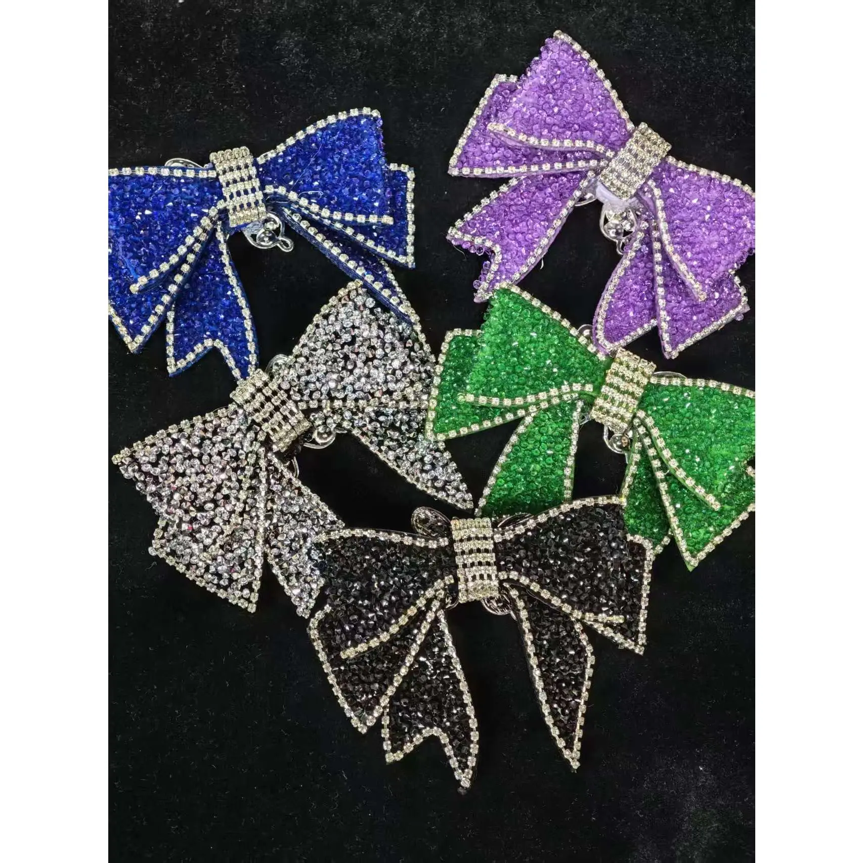 462-466 2PCS Glitter Rhinestone Bow Charms | Luxury Sparkly Ribbon Charms for DIY Pens & Accessories