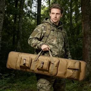 Multifunctional Gun Case with Multiple Pockets, Tactical Backpack for Rifles and Shotguns, Durable Oxford Fabric, Adjustable Shoulder Straps