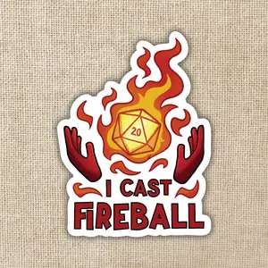 I Cast Fireball Sticker
