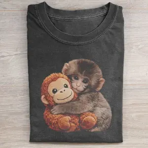 Comfort Colors Funny Baby Monkey Punch T-Shirt, Cute Weirdcore Meme Graphic Tee, Casual Streetwear, Unisex Fit Design