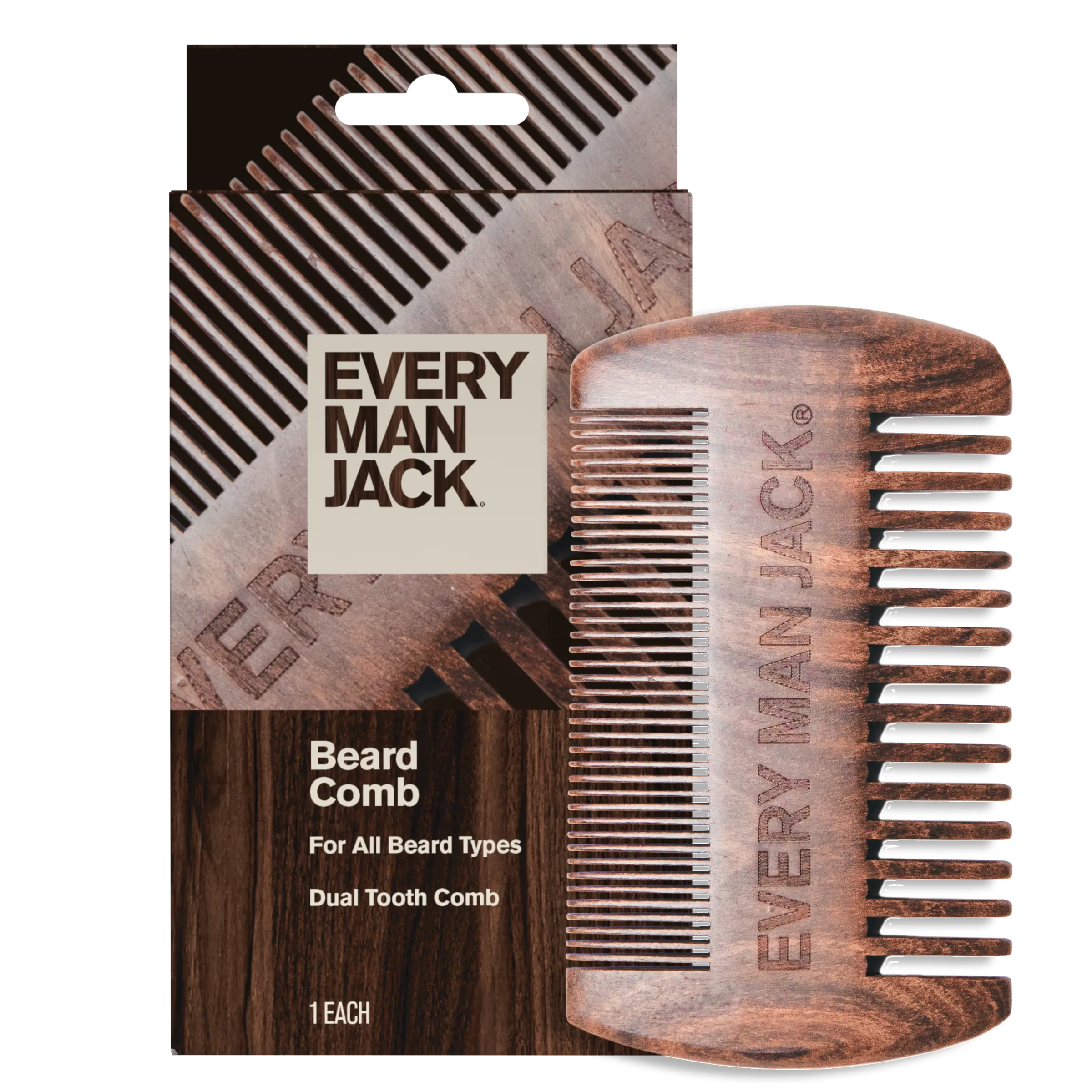 Every Man Jack Beard Comb, Men’s Beard Detangling and Styling Tool, Grooming Essentials for Men