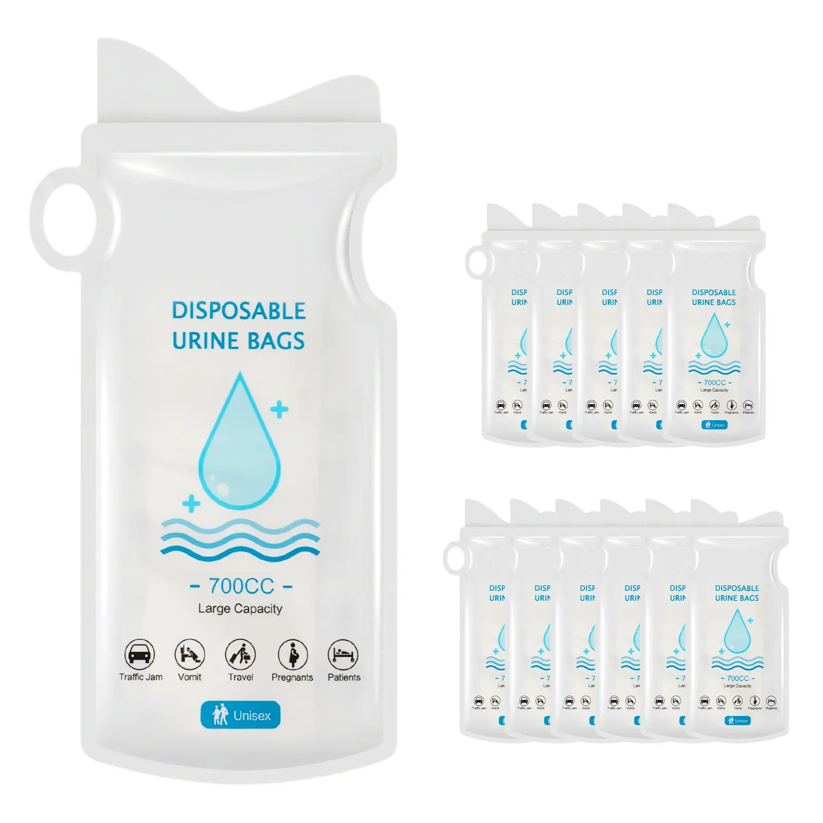 Anylock Disposable Urine Bag, 12/24/36 Pack Pee Bags for Travel for Women/Men, 700ML Emergency Portable Urinal Bag and Vomit Bags, Unisex Urinal Bag for Camping, Traffic Jams, Pregnant,summervibes
