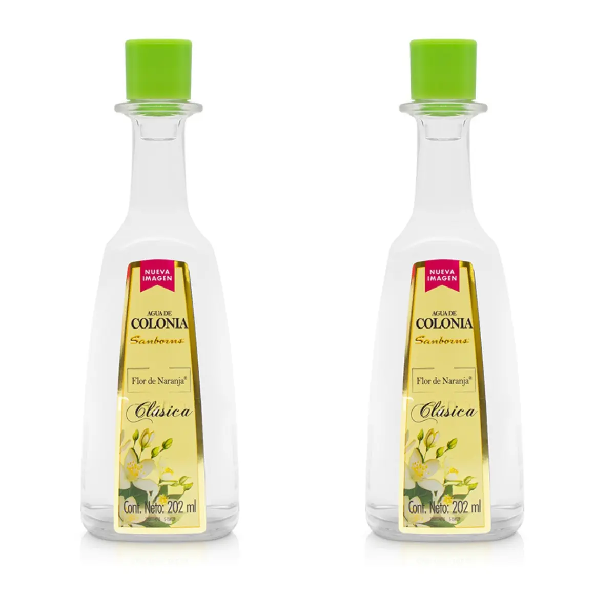 Unisex Sanborns Clasica Orangeflower Eau De Colonia Multi-Pack, 2 x 202ml Citrus Blend Fragrance in Glass Bottles