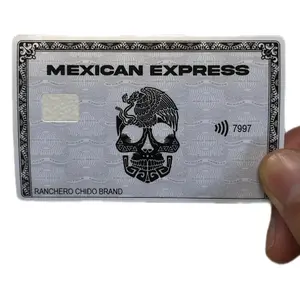 Gray Mexican Express Debit/Credit Card Sticker with Skull - Premium Vinyl Material