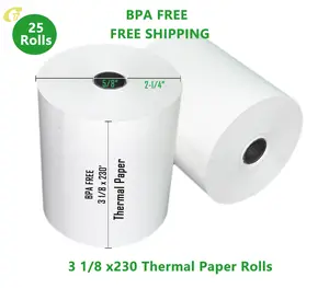 3 1/8" x 230' THERMAL POS RECEIPT PRINTER ROLL PAPER BPA FREE USA 25 ROLLS (50 Rolls)