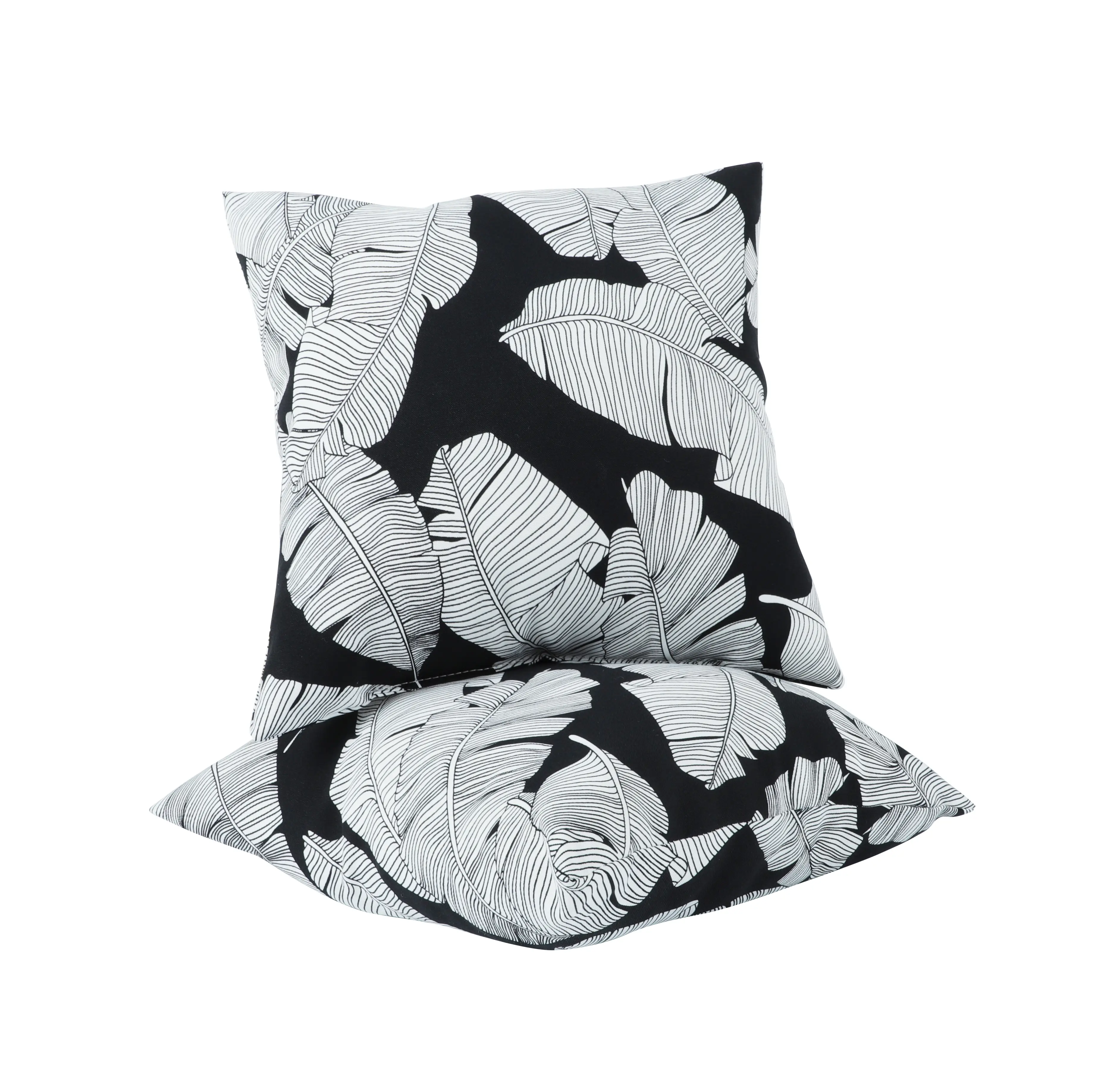 Outdoor Throw Pillows 2 Pack, 18x18 Inch Square Polyester Cushions with Leaf Pattern, Waterproof & Fade-Resistant for Patio Garden Furniture, Cotton, Unisex, Pillow Shape