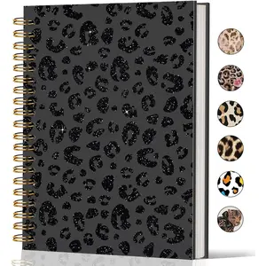 Leopard  Print Notebook Journal Gifts for Women, Trendy Black Leopard Print Spiral Notebook, School Supplies, Office Supplies 5.5x8.3