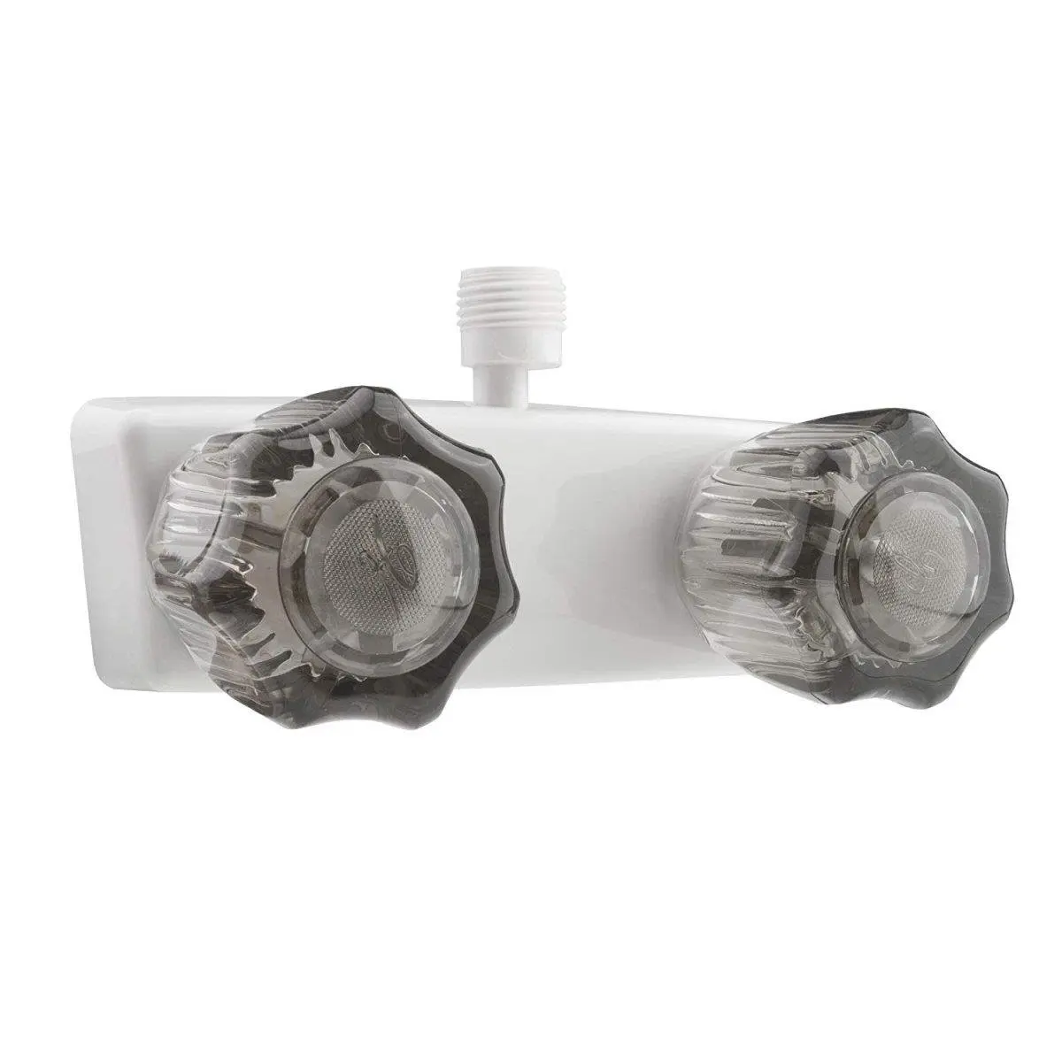 Classic Indoor Dura Faucet DFTDF-SA100S-WT RV Shower Faucet - White, Temp.-Adjusting, with Diverters, Adjusts Temp.
