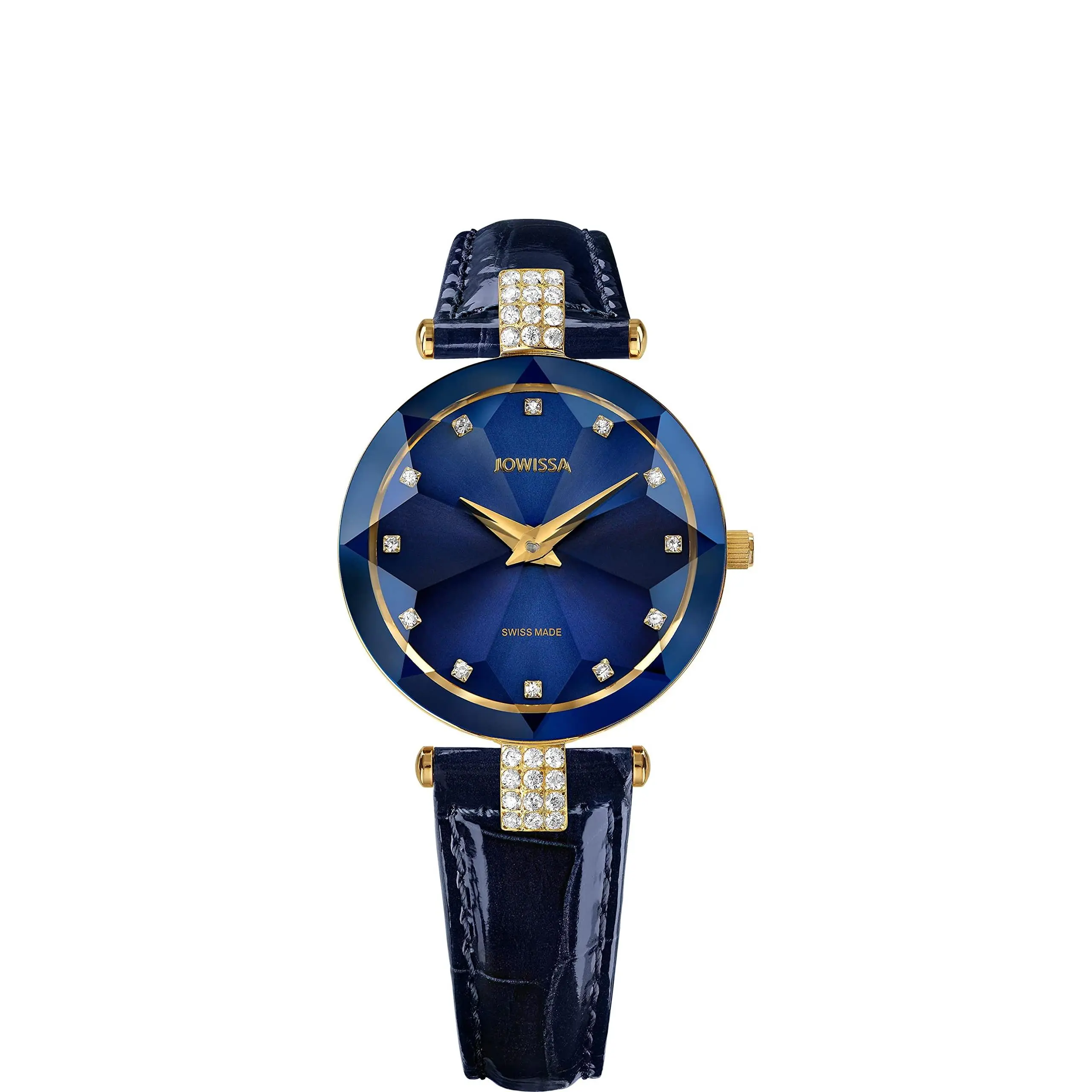 JOWISSA Facet Strass Swiss Ladies Watch J5.617.M Blue/Gold