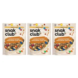Snak Club Family Size Peanut Butter Trail Mix  E-Comm 11 Ounce, 3 Pack Bundle