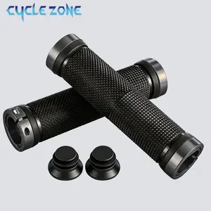 Bicycle Rubber Grips, 2 Counts Non-slip Rubber Bicycle Handlebar Grips, Double Aluminum Locking Bicycle Handlebar Grips, Cycling Accessories