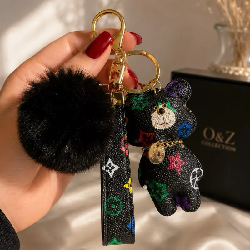 Luxury Bear Keychain with Mini Screwdriver - Bag Charm - USA Seller