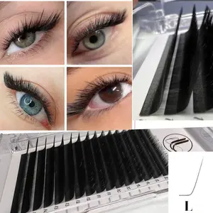 L Curl Matte Black Cashmere Eyelash Extensions 0.05 Tray
