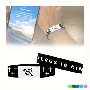 [DealsForYouDays] NFC Smart Bracelet with Popup, Stretchy Printed Elastic Wristband, Wearable Mobile Trendy Fashionable Accessory for Men & Women, Mother’s Day Gift, Tap to Connect, Stylish Comfortable