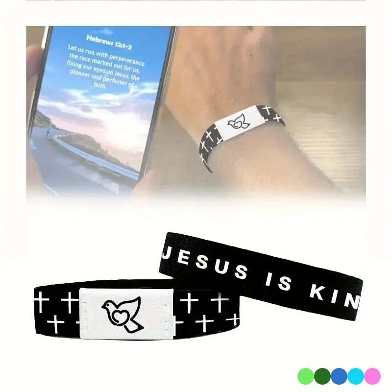 Unisex Printed Elastic Bracelet, 2cm NFC-Enabled Bangle, Tap to Connect Customizable Smart Fashion Accessory, Trendy Fashionable Accessories, 2 Cm, Casual