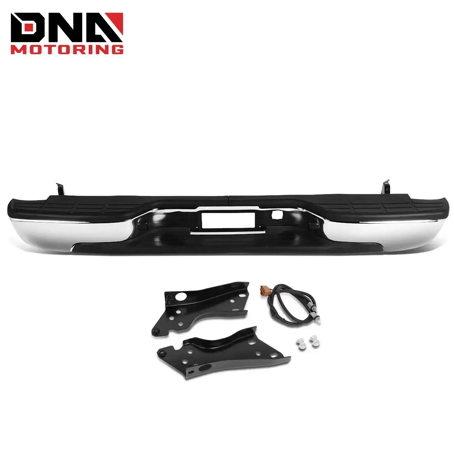 NDA Rear Step Bumper Assembly Compatible with 1999-2006 Chevy Silverado GMC Sierra 1500 2500, 2007 1500 Classic Fleetside/Styleside Bed, Non Parking Sensor Hole, Chrome