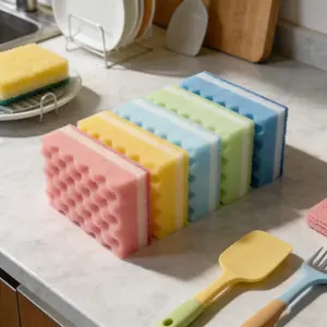 Wave Sponge Cleaning Cloth Set, High Absorbent Odor-Resistant Reusable Kitchen Scrubber, Durable Dishwashing Tool for Home Use