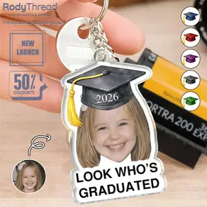 Custom Photo Graduation Acrylic Keychain - Personalized Class of 2026 Keyring, Senior Grad Gift, School Milestone Keepsake Souvenir, Accessories for Women