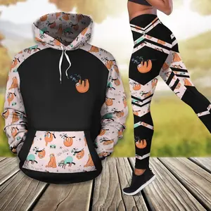 Sloth 3D Hoodie Legging Set Combo