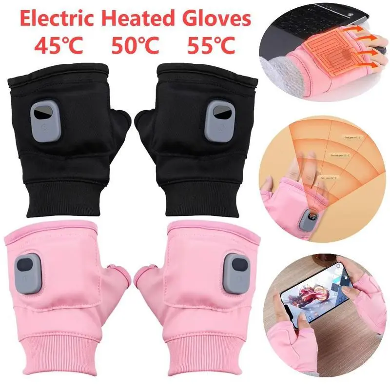 Winter Electric Heated Gloves, Three-Level Temperature Control Gloves, Hand-Warming Gloves, USB-Rechargeable Smart Heated Gloves