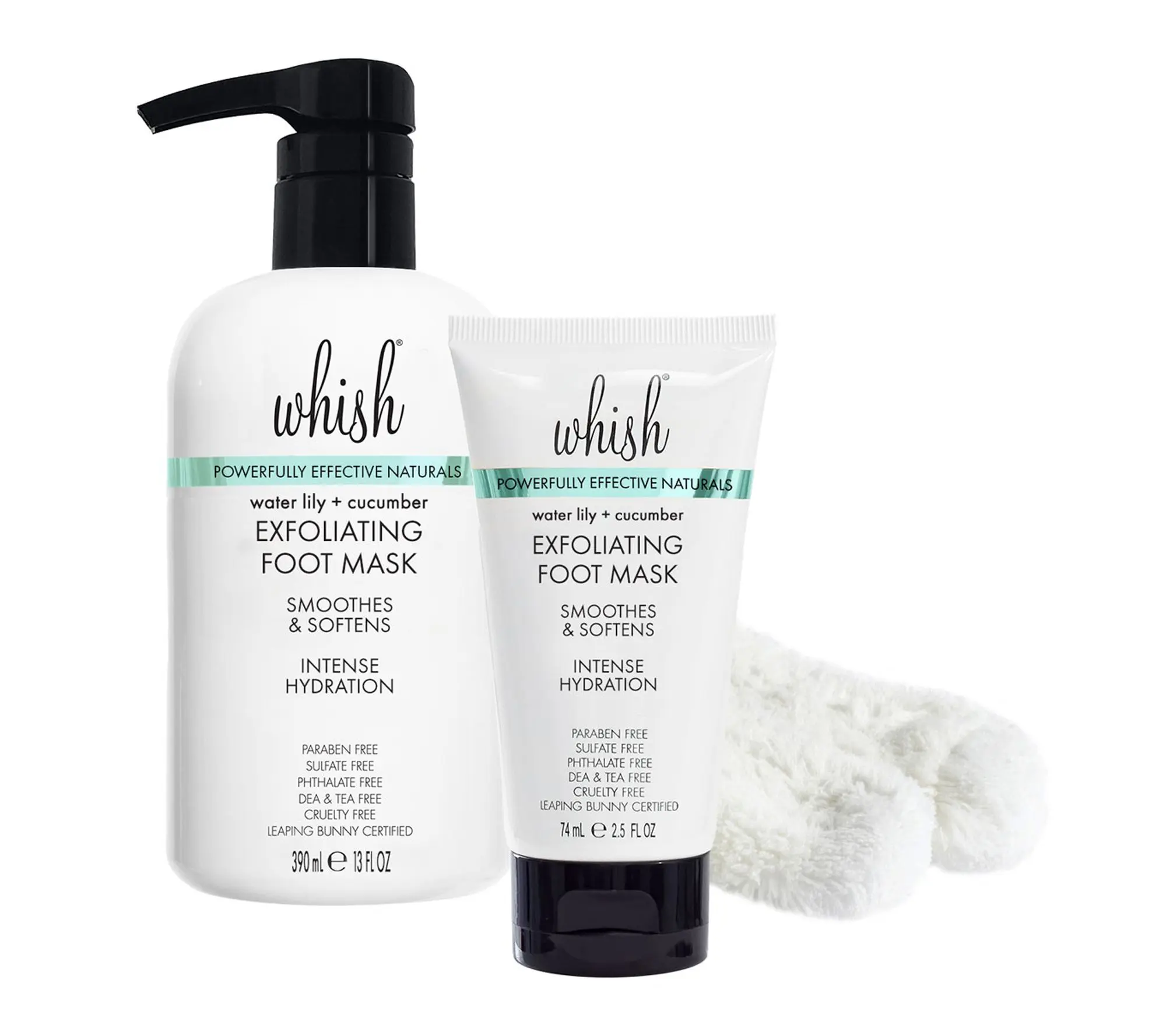 Whish Mega 13oz Exfoliating Foot Mask w/ 2.5oz & Socks