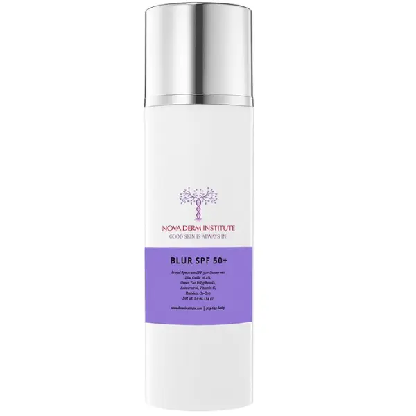 Nova Derm BLUR SPF 50+ 3-in-1 Primer Matte Sunscreen and Cream - Age-Defying, Oil Control, Paraben Free, Lightweight for Comfort Skincare Facial Flawless