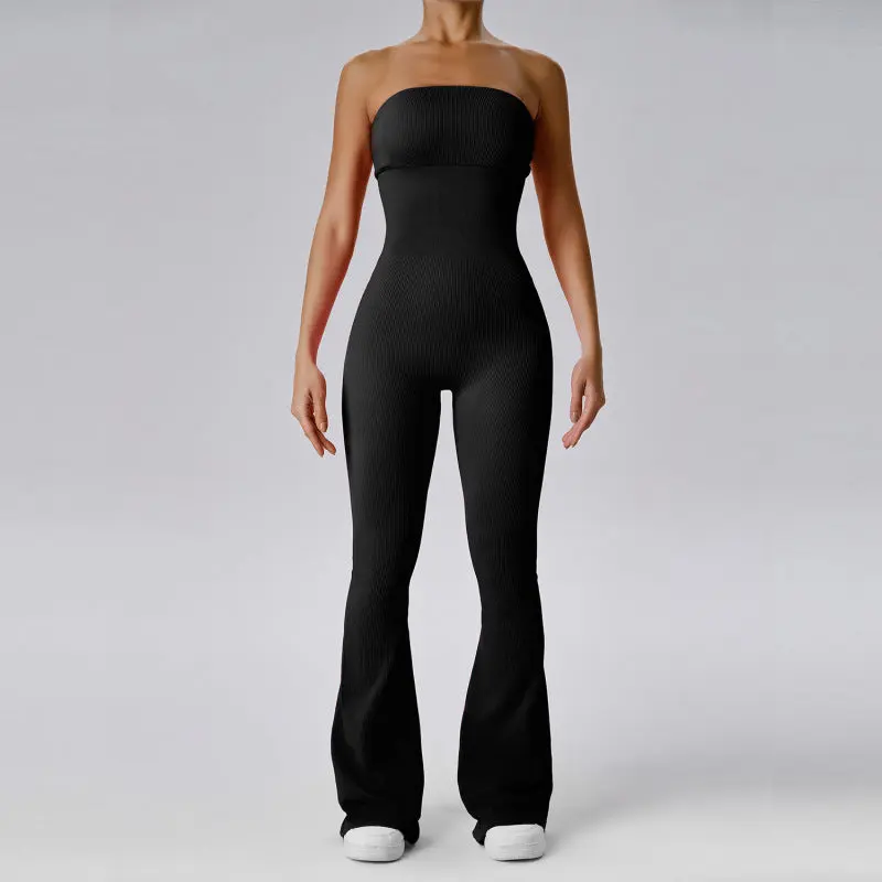 BODICE BODYCON ROMPER STYLE TUBE TOP WITH FLARED LEG