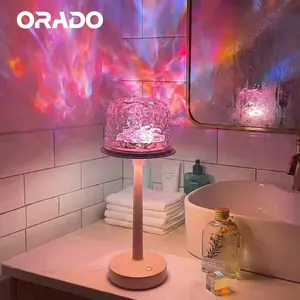 ORADO Aurora/Ocean Wave/Water Ripple Desk Lamp 16-Color Ambient Table Lamp with Control, Shower Lamp, Relaxation &Romantic Night Ambience,Suitable for Bedroom, Living Room, Study, Home,Perfect Gift for Holidays, Birthdays & Events!