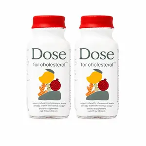 DOSE Cholesterol Support Liquid Shots 2 Pack, 2 fl oz Each, Heart Health & Cholesterol Support Supplement with CoQ10, Pomegranate, Turmeric Curcumin & Amla, Helps Maintain Healthy LDL Levels, Cardiovascular Wellness, Vegan, Zero Sugar Daily Drink