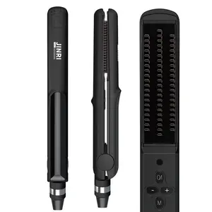 3 in 1 Hair Straightener Brush Hair Crimper Hair Straightener,Heated Hair Straightening Brush Flat Iron for Smooth, Anti Frizz Hair,Electric Hair Brush Straightener,Hot Brush for Styling,Black straightener brush