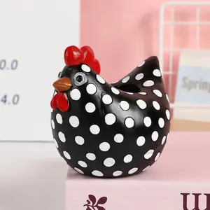Chicken Chicken Spotted Hen Outdoor Chick Rooster Vase Garden Decoration Resin Statue Garden Sculptures Statues for Indoor/outdoor Decor