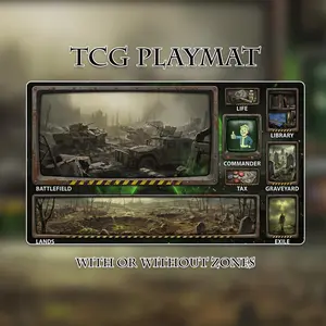 Zoned Fallout Theme - Zoned Playmat MTG - Board Game Mat for TCG, Anime Mouse Pad, Desk Mat, pc accessories.