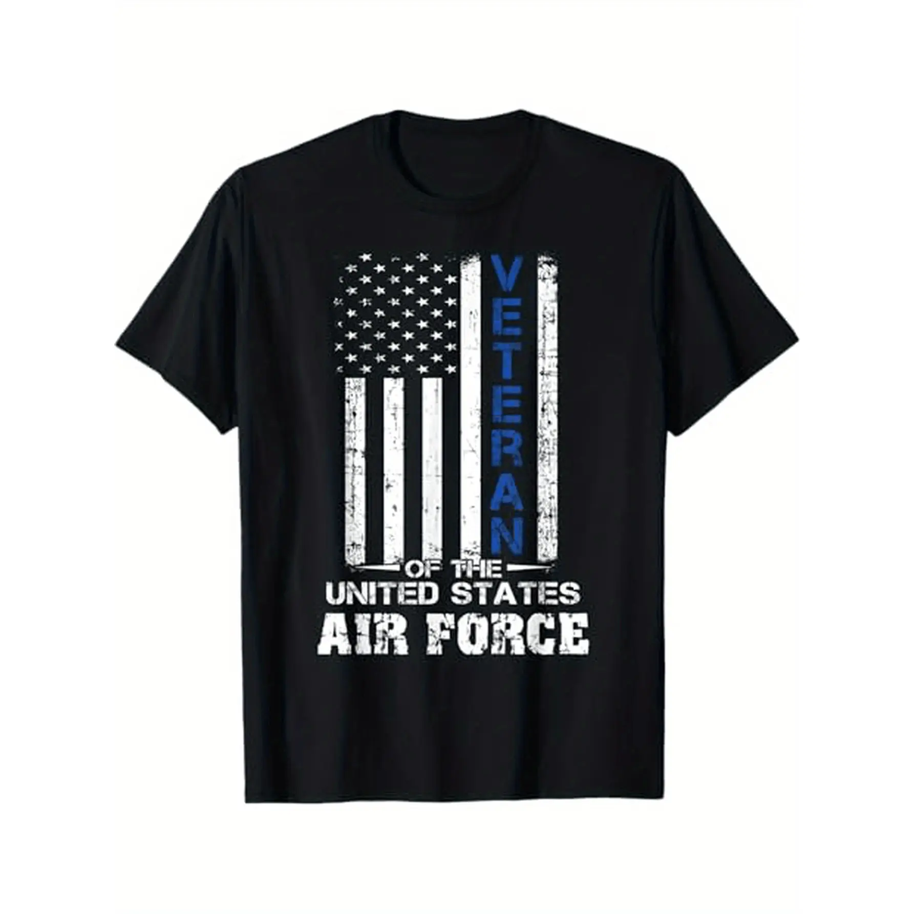 Veteran of the United States US Air Force t-shirt USAF T-Shirt Men's printed crew-neck T-shirt, casual and comfortable short-sleeved top for men,Made in USA