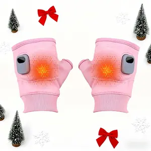 Christmas Gift Preferred! Unisex USB Heated Outdoor Activity Gloves (1 Pair), 2000mah Battery, Touchscreen Half Fingers, Long-Lasting Warmth, Outdoor Essentials