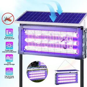 Solar Mosquito Killer Lamp Outdoor – 20W High-Power Waterproof Insect Zapper with 3 Tubes, Dual Charging, 6000mAh Battery for Garden, Yard, Farm, Patio