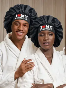 Unisex Soft Satin Night Sleep Cap, Bonnets for Sleeping, Large Size Wide Edge Design, Hair Protection & Beauty Care Accessory, Ideal for Couples' Daily Use