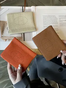 Fashion Top Layer Leather Mini Storage Bag, Multifunctional Self-Closing Pouch, Portable Coin Purse and Lipstick Holder, Luxury Travel Cosmetic Box, Makeup Organizer Pouch