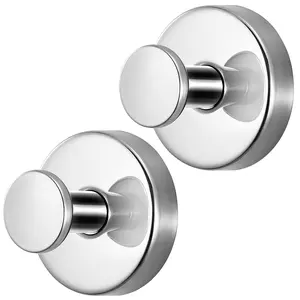 Vacuum Suction Hooks Set, No Drilling Stainless Steel Bathroom Hooks, Clothes Hangers, Sticky Hooks, Matte Surface, Easy Install, Suction Cup Hooks